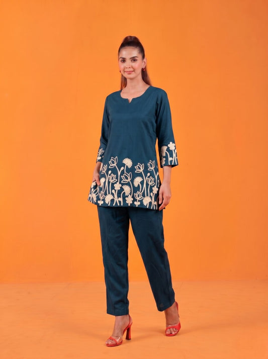 Anaita Teal Stylish Readymade Co-Ords Set