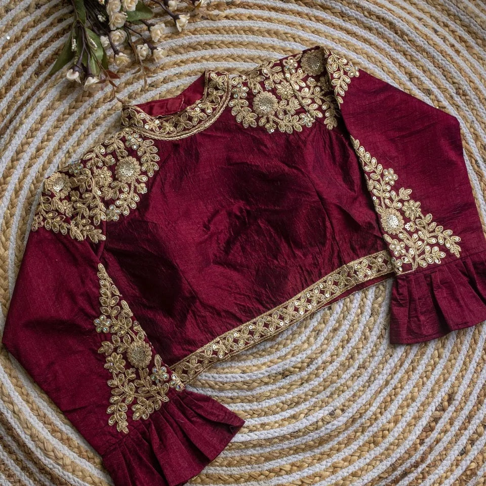 Glossy Silk Saree Blouse