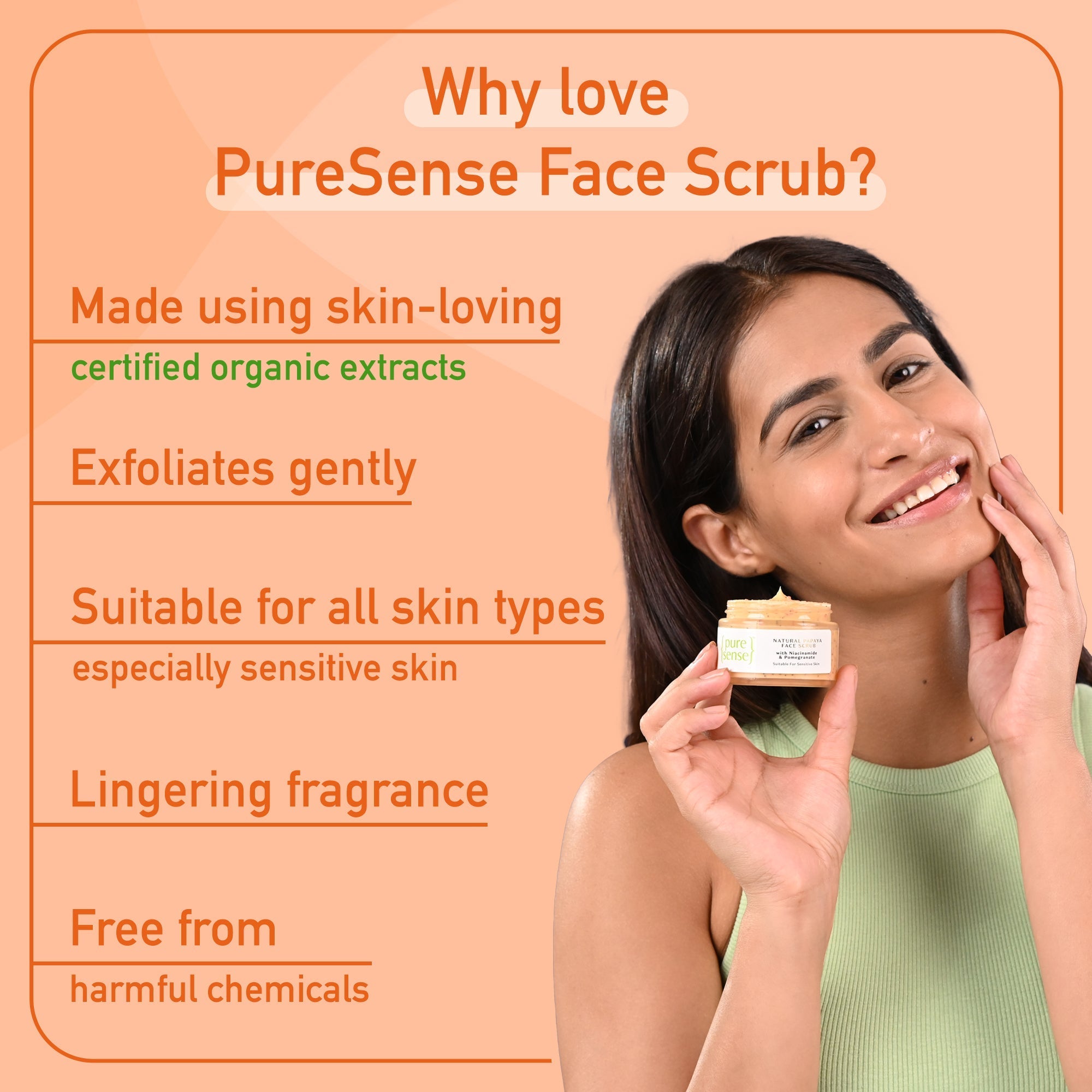 Puresense Natural Papaya Face Scrub - 50 gms