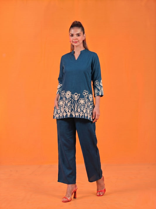 Anaita Teal Stylish Readymade Co-Ords Set