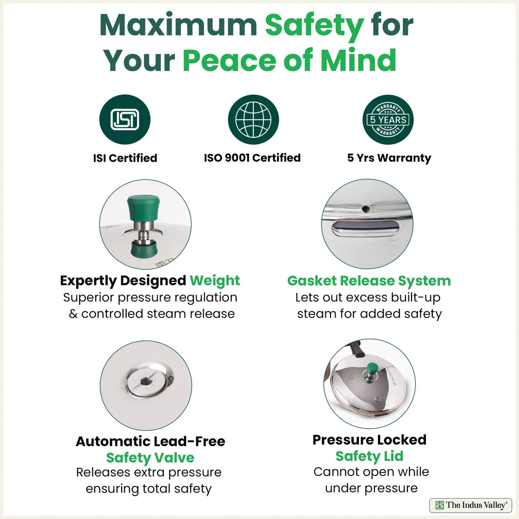 The Indus Valley Premium Stainless Steel Outer Lid Pressure Pan