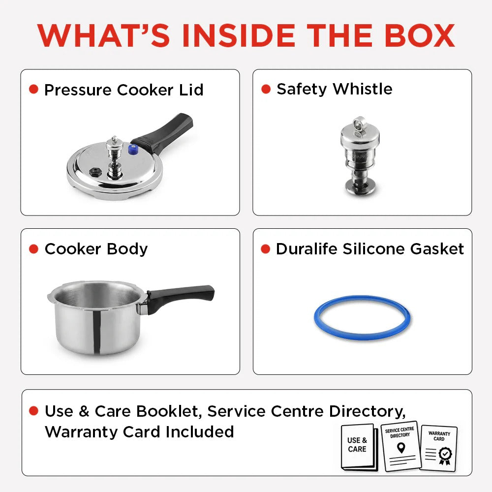 Vinod Platinum Triply Stainless Steel Pressure Cooker Induction Gas