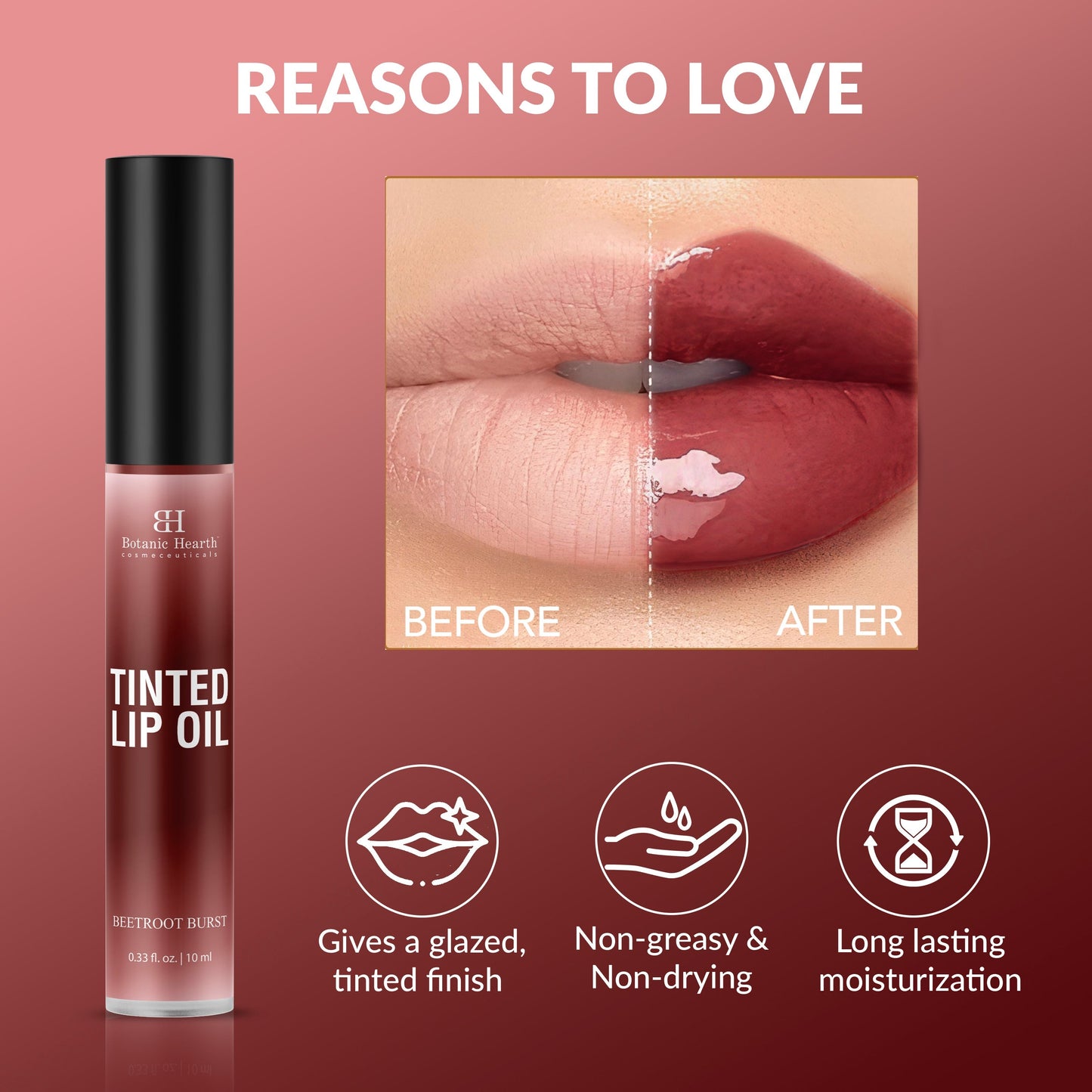 Botanic Hearth Tinted Lip Oil Moisturizing Lip Gloss Oil
