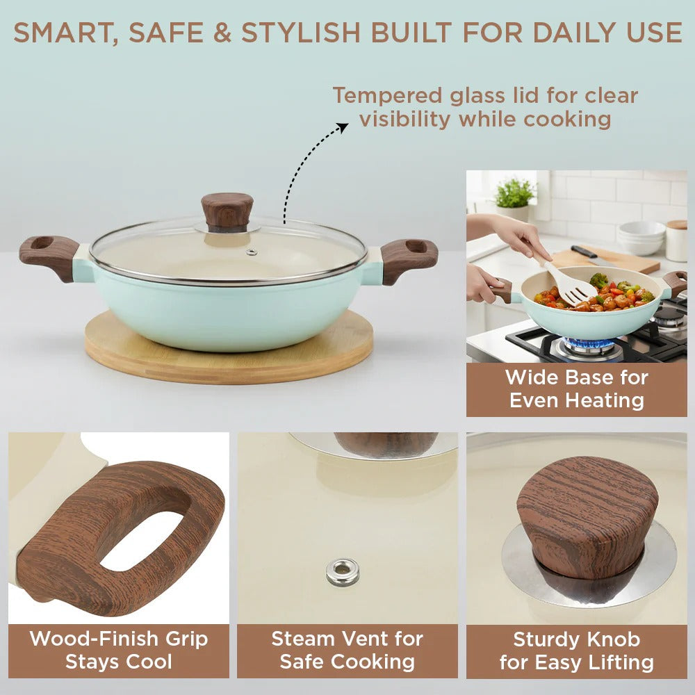 Vinod CeraVit Deep Kadai CeraGreen Ceramic Non-Stick Induction Friendly