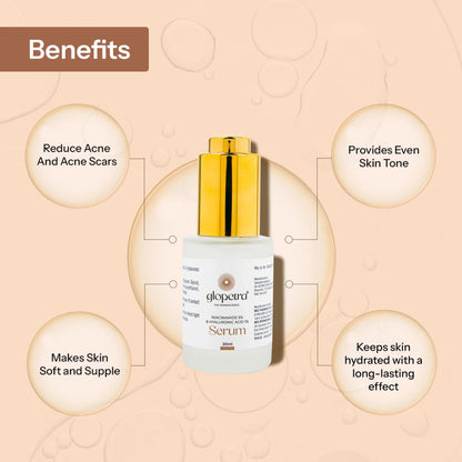 Glopetra Niacinamide & Hyaluronic Acid Serum For Acne & Dark Spots