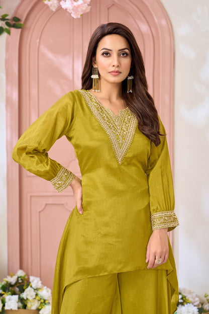 Anaita Parrot Readymade Suit with Coding Work