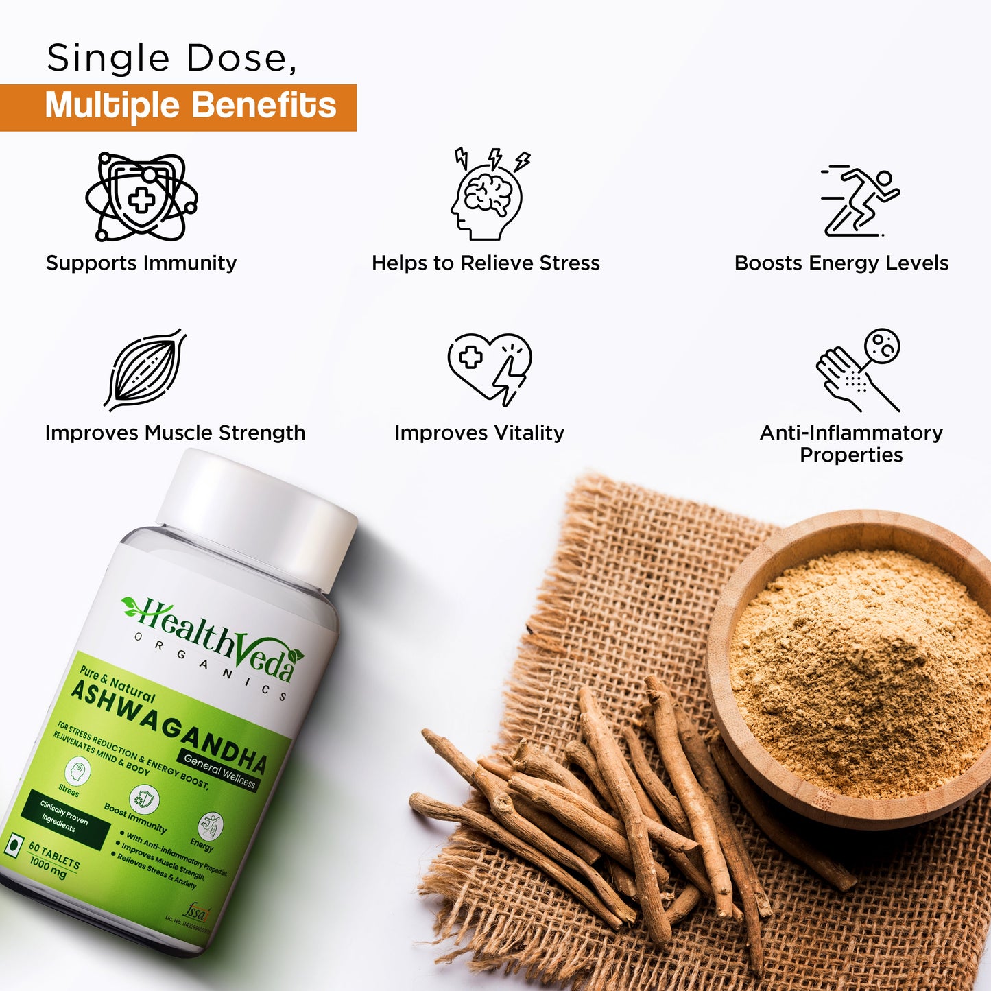 Health Veda Organics Ashwagandha Tablets