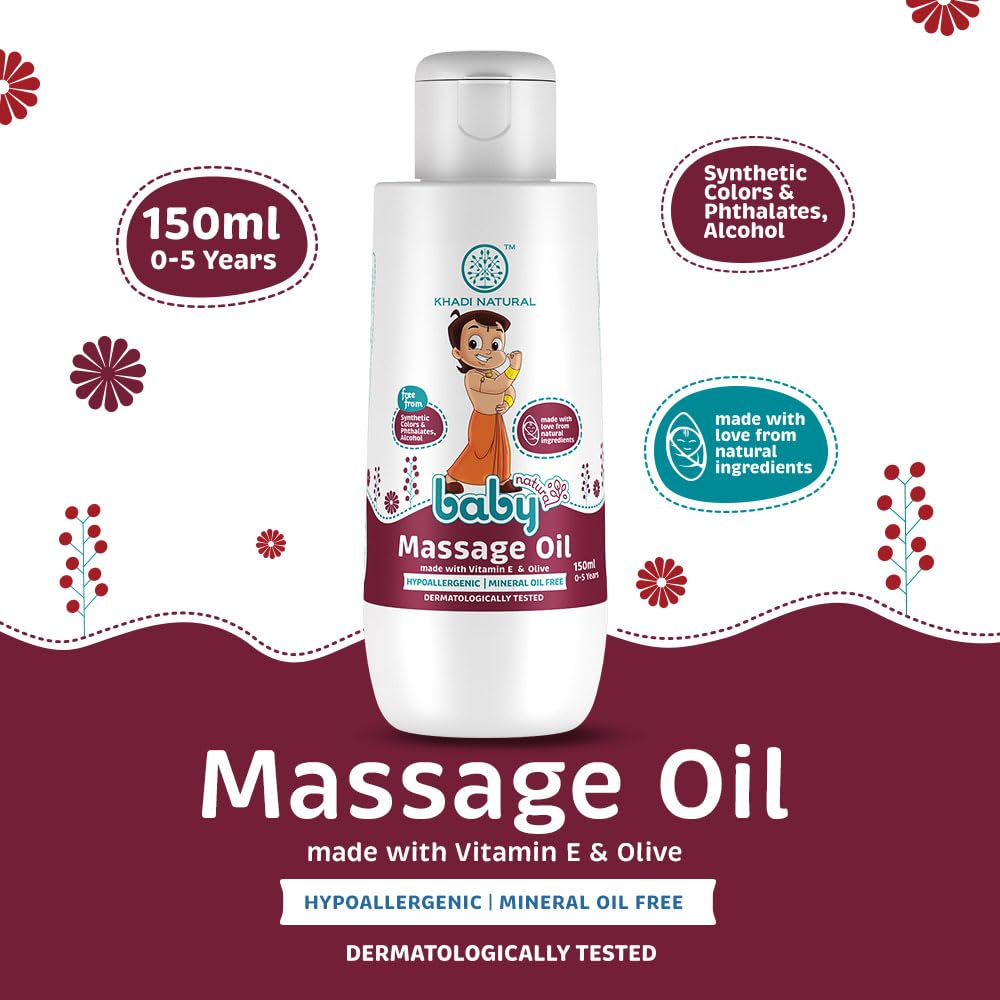 Khadi Natural Baby Massage Oil with Vitamin E & Olive -150 ml