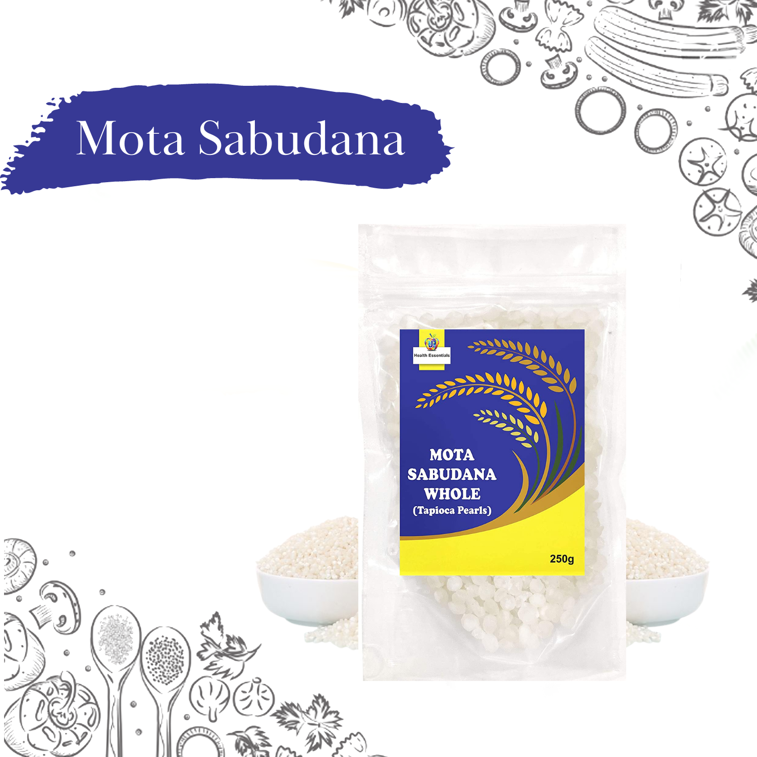 Jioo Organics Mota Sabudana Whole(Tapioca Pearls) - 250 gms