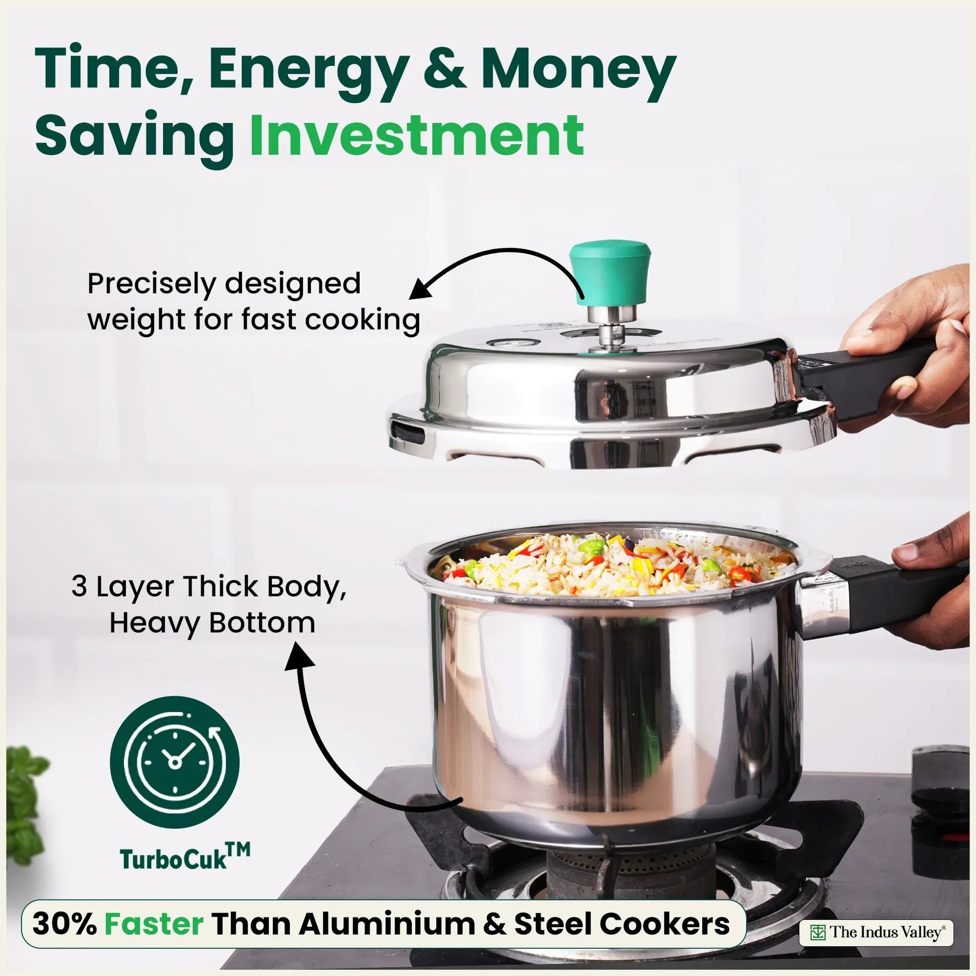 The Indus Valley Stainless Steel Pressure Cooker