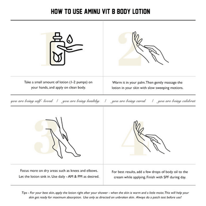 Aminu Vit B Body Lotion for Brightening, Healing & Nourshing
