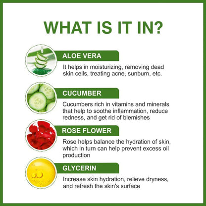 She Essentials Aloe Vera Gel With Pure Aloe Vera & Cucumber Extract For Skin & Hair