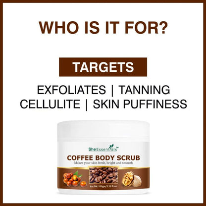 She Essentials Coffee Body Scrub Exfoliating Scrub For Body For Both Women And Men