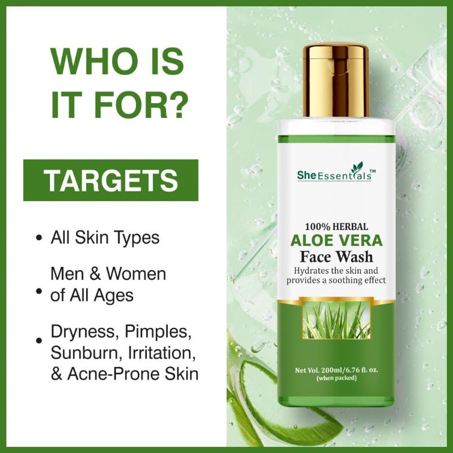 She Essentials Aloe Vera Hydrating Face Wash For All Types Of Skin