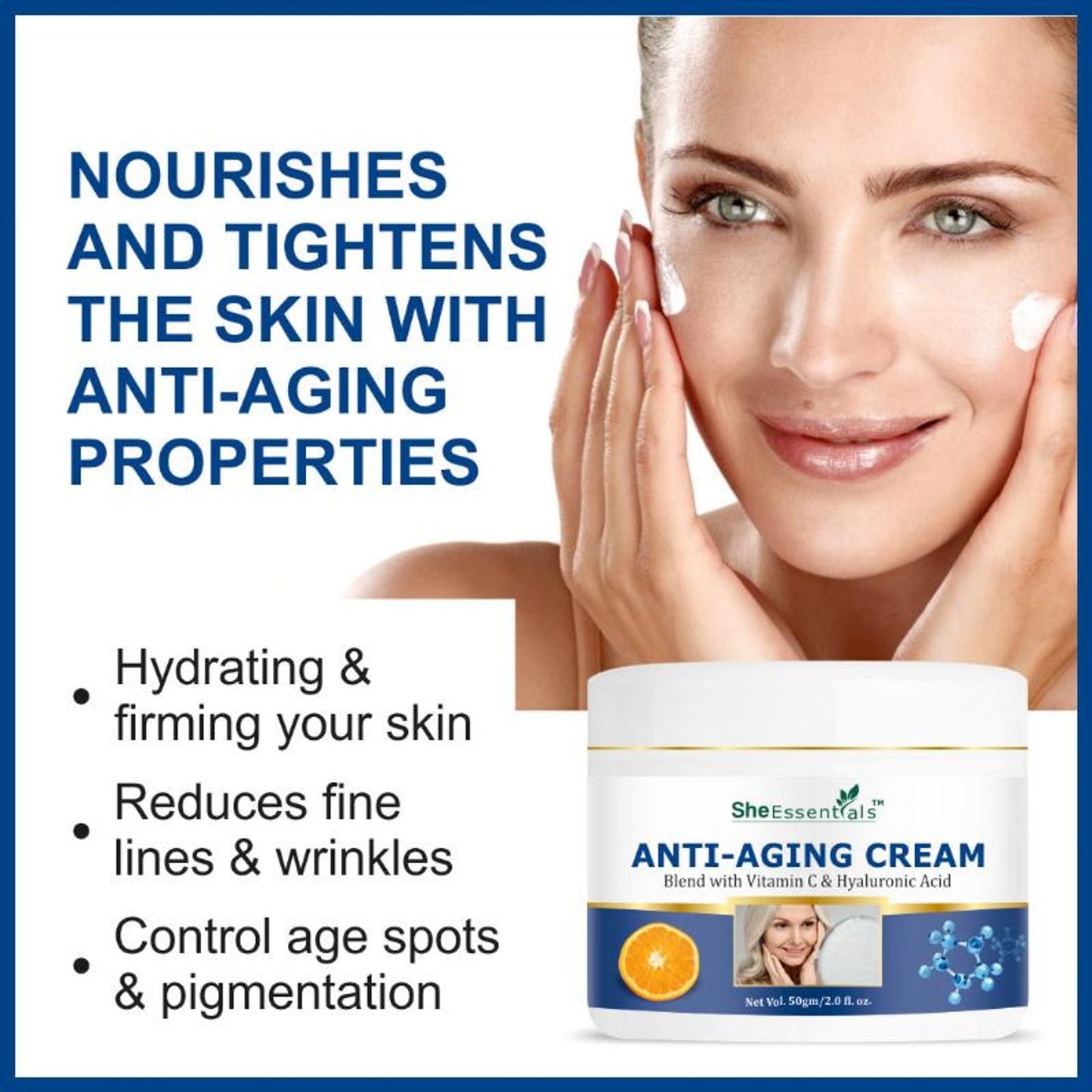 She Essentials Anti Ageing Cream Vitamin C & Hyaluronic Acid