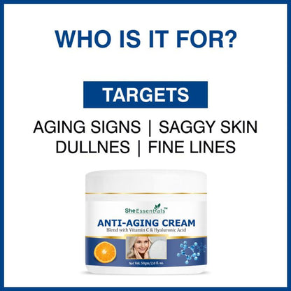 She Essentials Anti Ageing Cream Vitamin C & Hyaluronic Acid