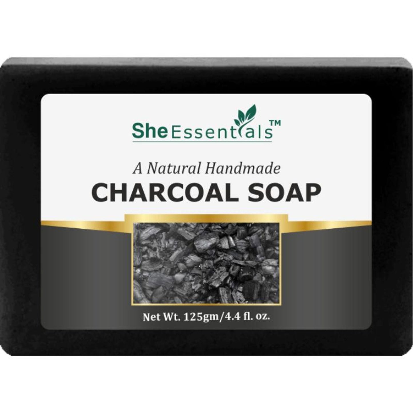 She Essentials Natural Handmade Charcoal Soap Deeply Cleanses An& Detoxifies