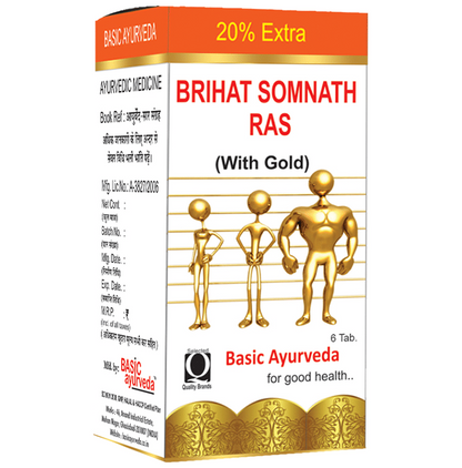 Basic Ayurveda Brihat Somnath Ras (With Gold)