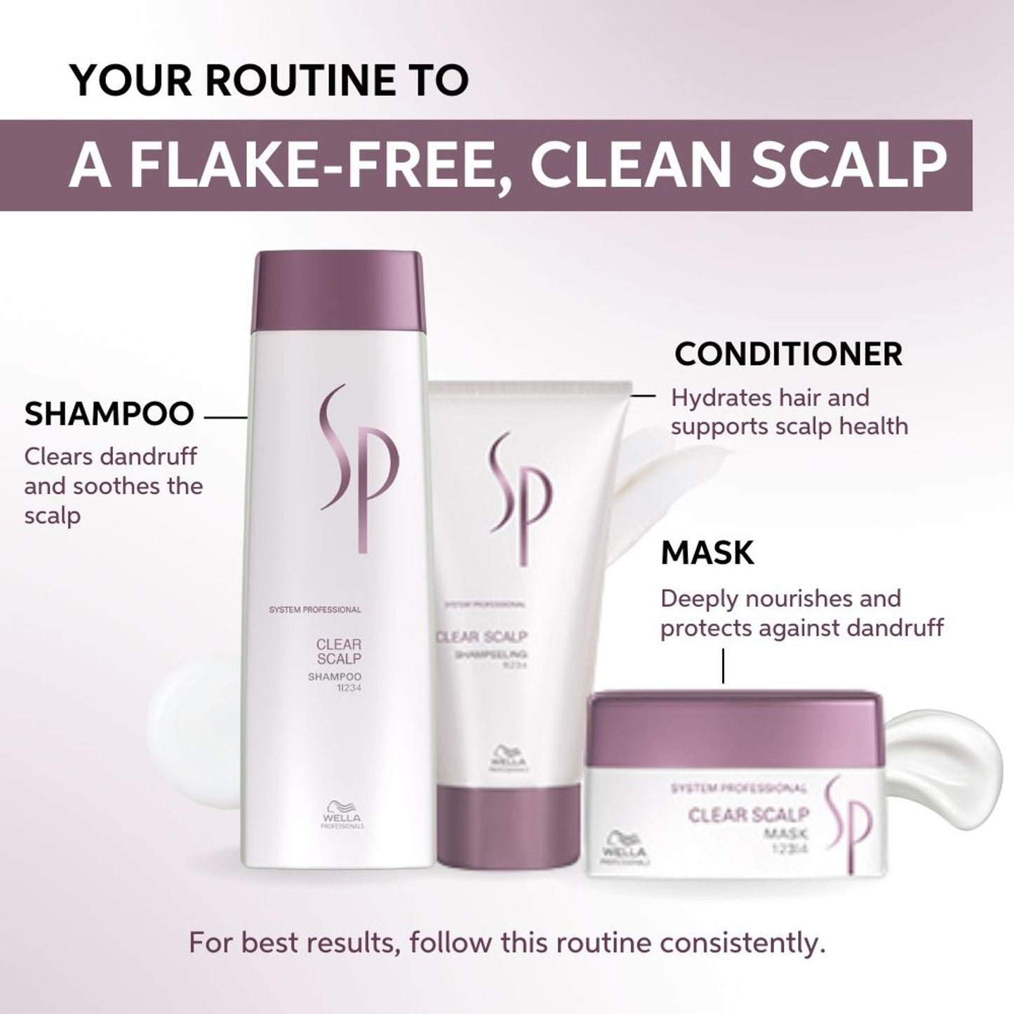System Professional Clear Scalp Anti-dandruff Shampoo for Flake-Free & Itch-Free Scalp