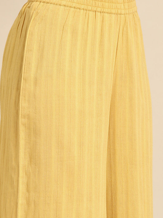 Anayna Ethnic Motifs Regular Pure Cotton Kurta With Palazzos & Dupatta
