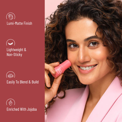 Swiss Beauty Cheek It Up Lumi-Matte Finish Blush - 1 High On Pink