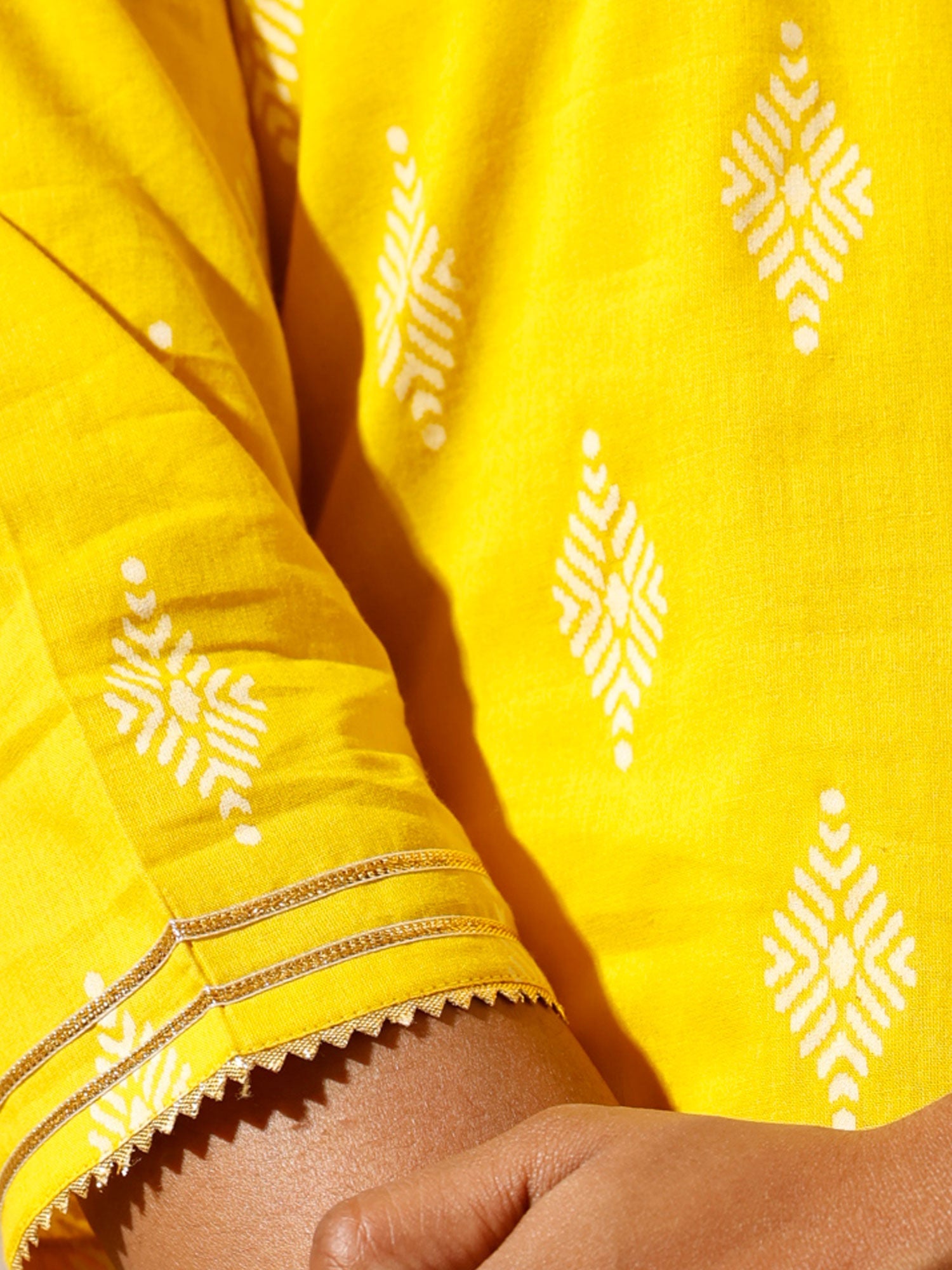 Likha Yellow Short Kurta Sharara Dupatta LIKSKD19 (Set of 3) - M