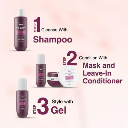 Bare Anatomy Curl Defining Kit (Shampoo + Mask + Leave In Conditioner + Gel)