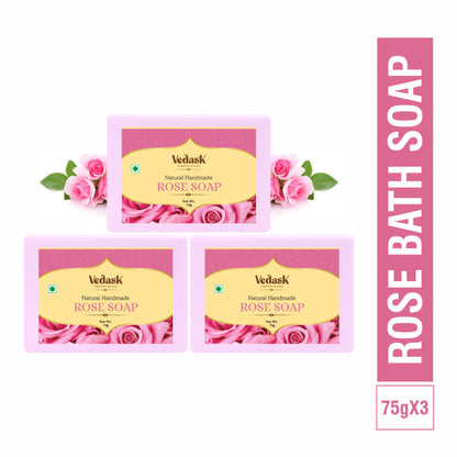 Vedask Organic Handmade Rose Bath Soap