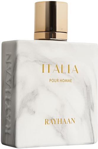 RAYHAAN Italia Eau de Parfum for Men Long Lasting Citrus Spicy Aromatic Sweet Fragrance with Bergamot Lavender Vanilla and Tonka Bean