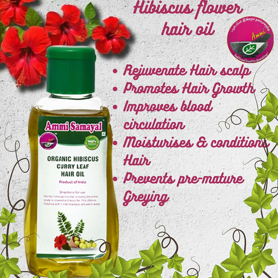 Ammi Samayal Organic Hibiscus and Curry Leaf Hair Oil