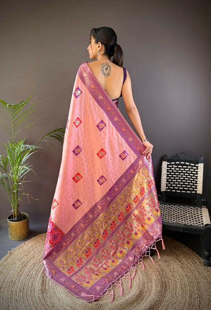 Joban Fashion Lavender Small Butti Banarasi Silk Sarees