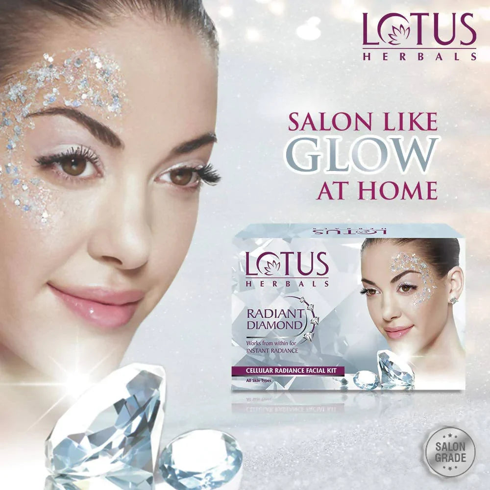 Lotus Herbals Radiant Diamond Facial Kit For Instant Radiance - 37 gms