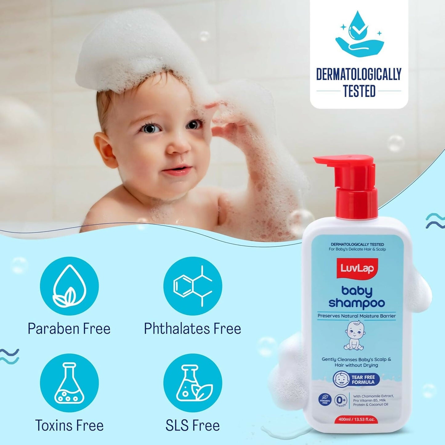 LuvLap Baby Shampoo + Baby Wash Combo Set