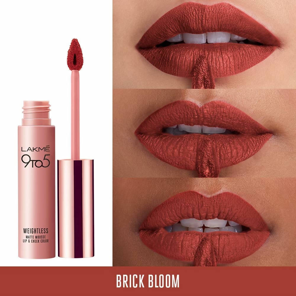 Lakme 9 To 5 Weightless Matte Mouse Lip & Cheek Color  Brick Bloom - 9 gms
