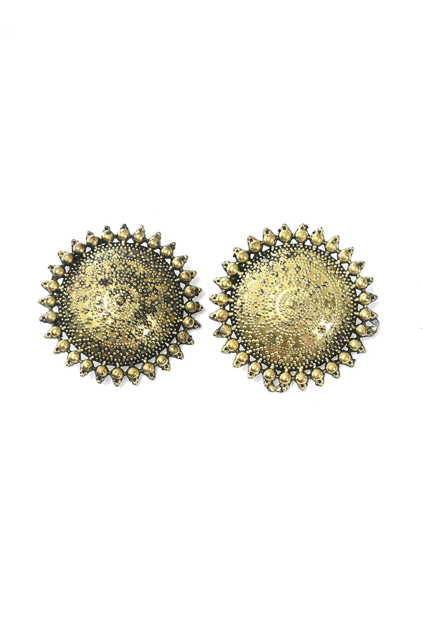 Mominos Fashion Johar Kamal Oxidised Gold-Polished Brass Finish Ghungroo Design Choker Set