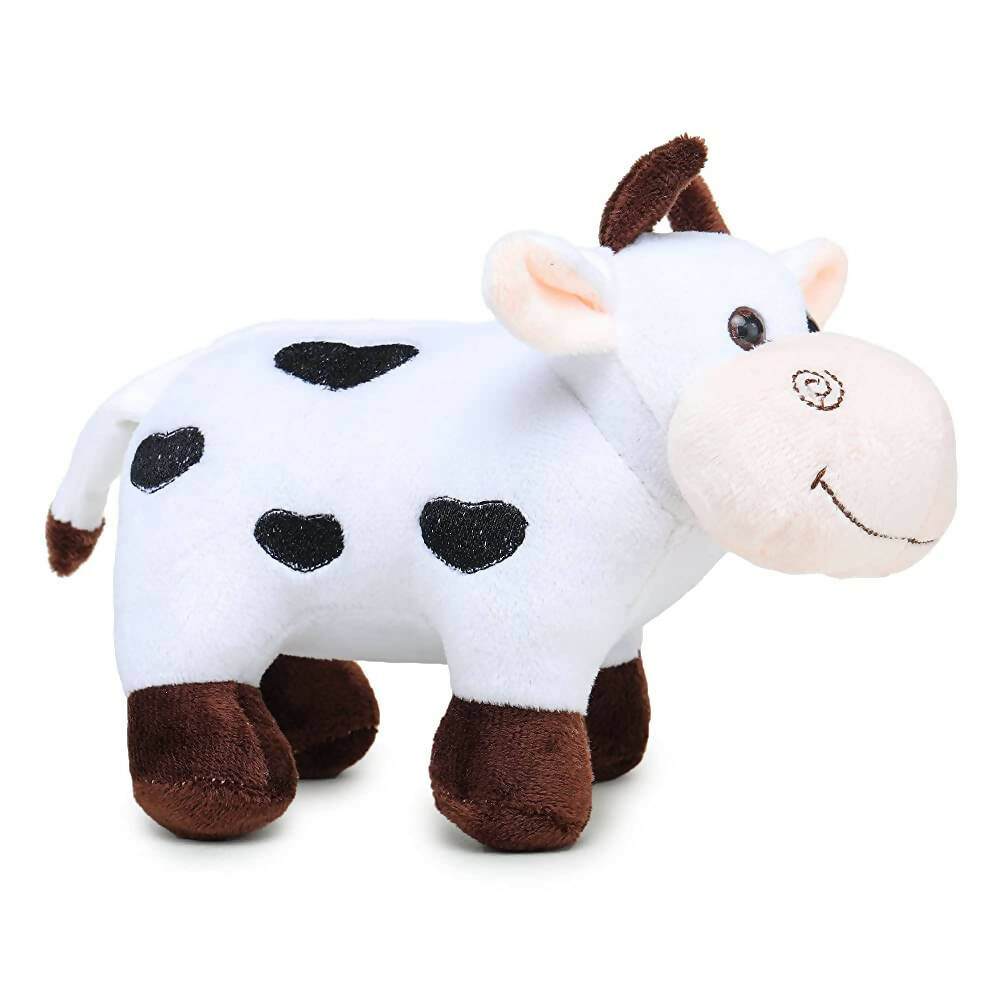 Webby Plush Standing Cow with Smiling Face Stuffed Soft Toy for Kids