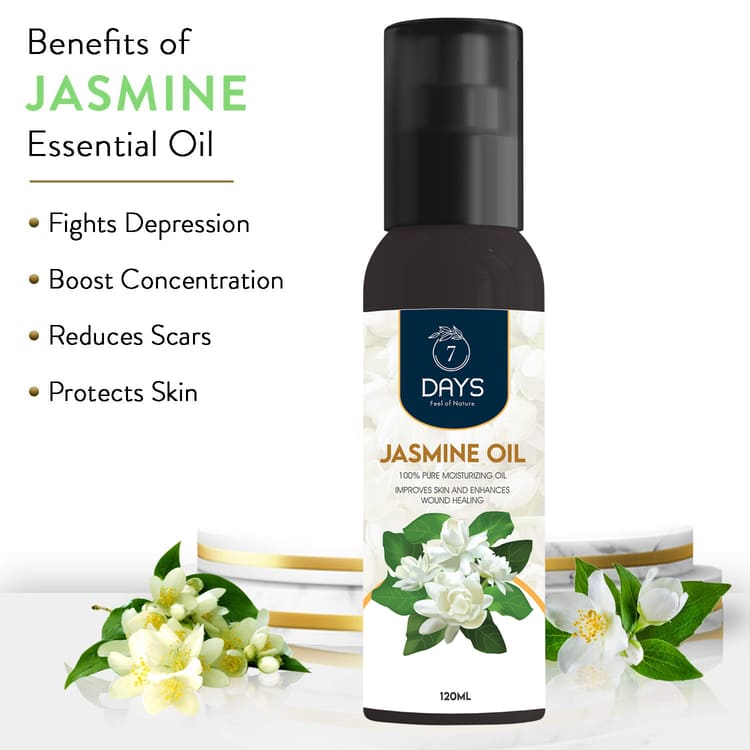 7Days Organic 100% Pure & Natural Jasmine Oil - 120 ml