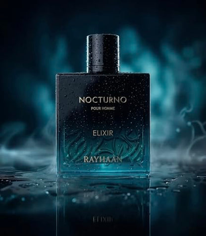 RAYHAAN Nocturno Elixir Pour Homme Eau De Parfum, Woody Amber Scent, Extrait De Parfum, Spray, Long-Lasting