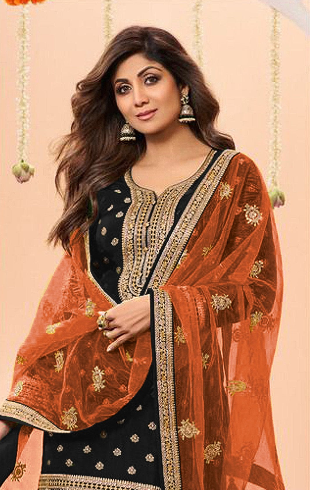 Anaita Black Embroidered Viscose Patiala Salwar Suit