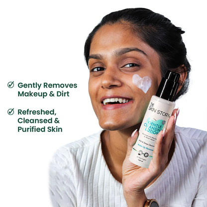 The Skin Story Gentle Face Cleanser Lotion For Deep Cleansing Moisturizing Makeup Removal - Moringa