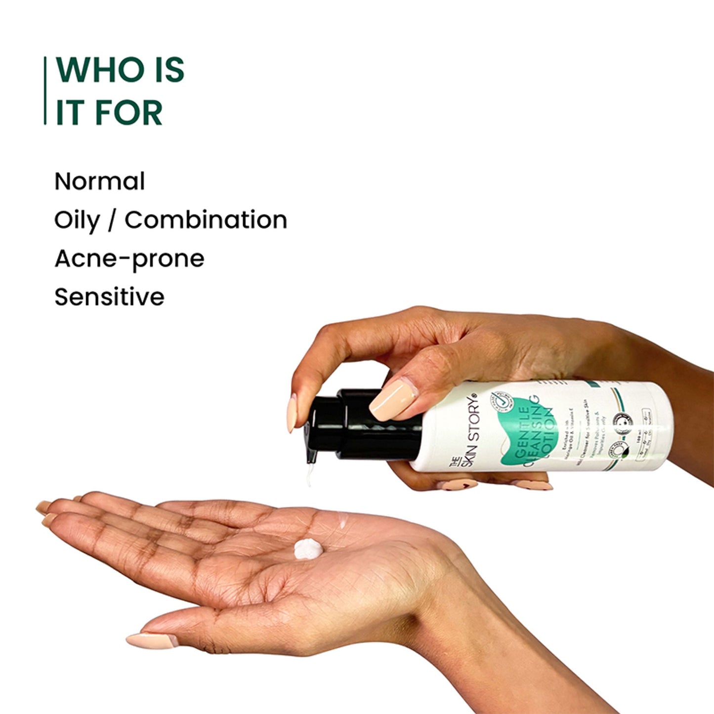 The Skin Story Gentle Face Cleanser Lotion For Deep Cleansing Moisturizing Makeup Removal - Moringa