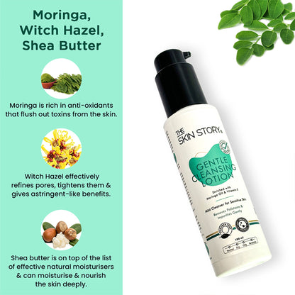 The Skin Story Gentle Face Cleanser Lotion For Deep Cleansing Moisturizing Makeup Removal - Moringa