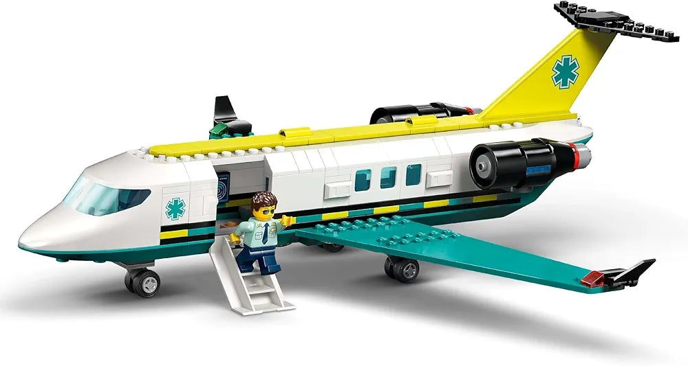 Lego City Emergency Air Ambulance Plane, Airplane Toy Building Set 60465 Building Blocks Toys for 6+ Gift for Boys and Girls