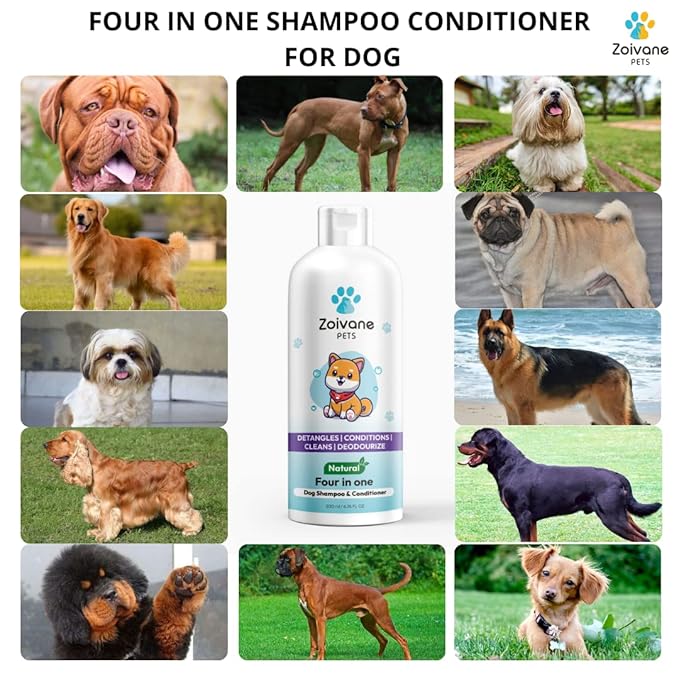 Zoivane Dog Shampoo - 200 Ml | 4 in 1 Dog Shampoo With Conditioner