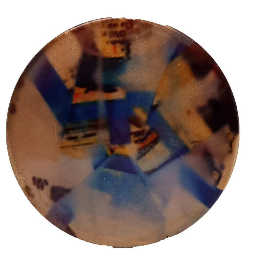 Nature’s Secret Pure Copper Modern Art Printed and Outside Lacquer Coated Bottle, Travelling Purpose, Yoga Ayurveda Healing, 1000 Ml (Sq. Blue)