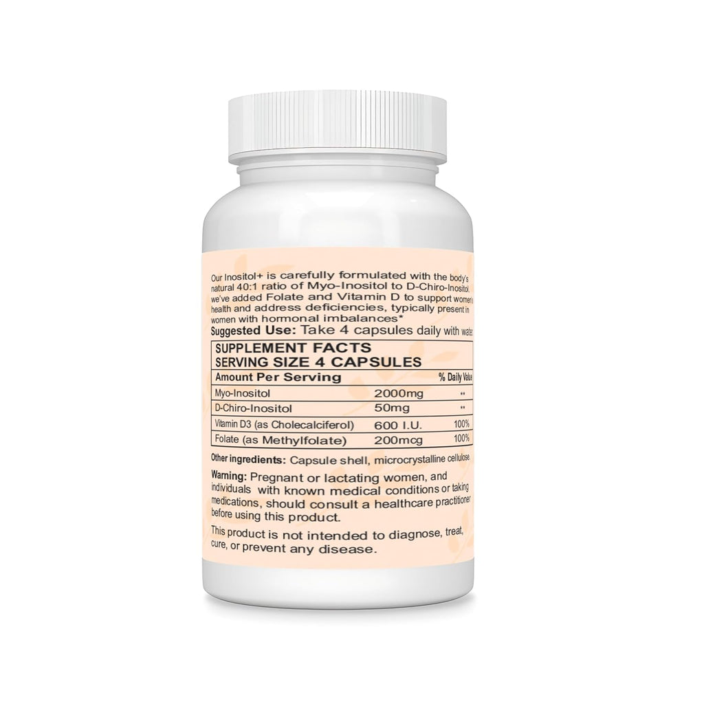 Vitaruhe Myo & D-Chiro Inositol with Folate and Vitamin D3-90 Vegetarian Capsules