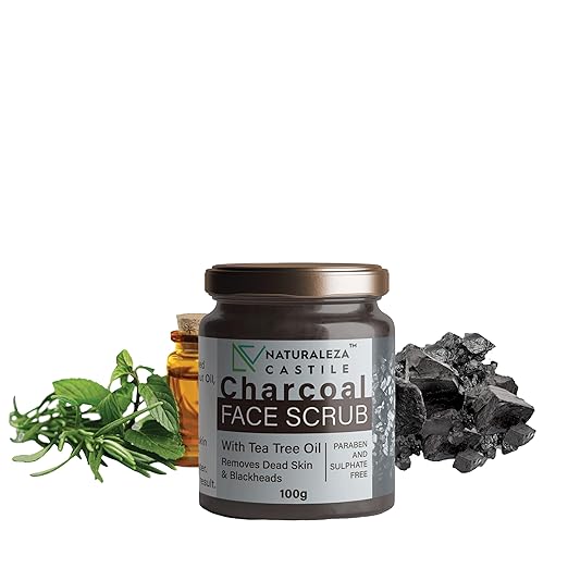 Naturaleza Castile Charcoal With Tea Tree Oil Face Scrub - 100 gms