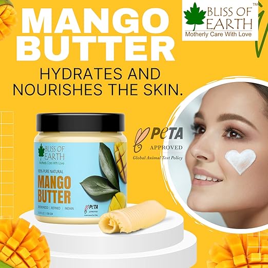 Bliss of Earth Deodorised Indian Mango Butter For Face - 200 gms