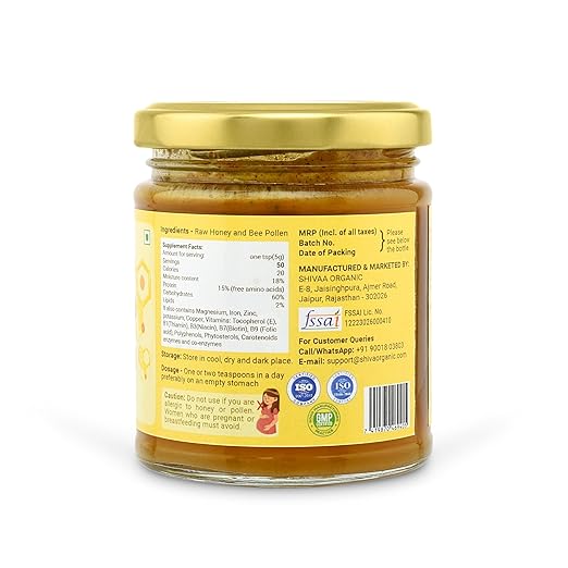Shiva Organic Honey with Bee Pollen - 250 gms
