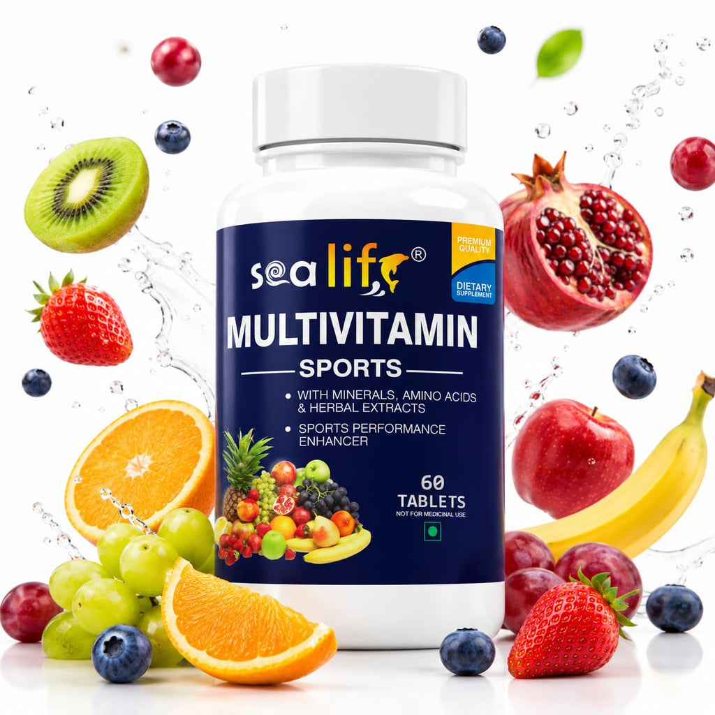 Sea Life Sports Multivitamin,Sports Performance Enhancer with Minerals, Amino Acids and Herbal Extracts | Essential Nutrients for Energy & Stamina for Energy, bodybuilding & Athletes (Pack of-1)